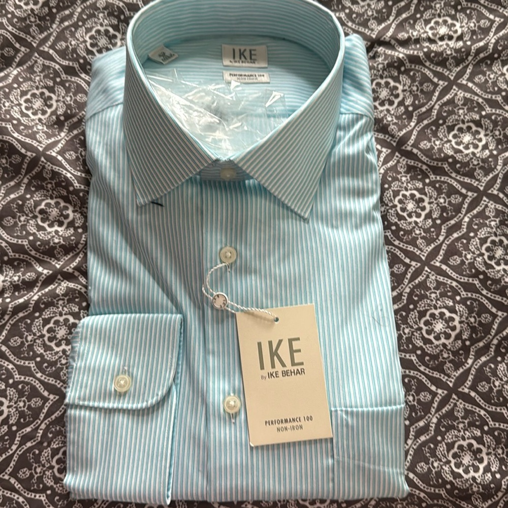 NWT IKE Behar Button down 16 1/2 35